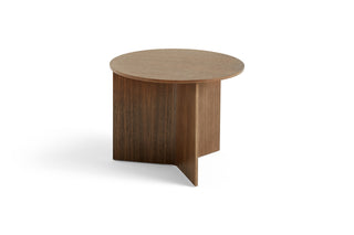 Slit Table Wood-Bijzettafels-HAY APS-Walnut water based lacquered oak-Round-Buro International