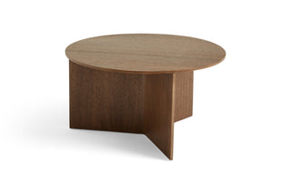 Slit Table Wood-Bijzettafels-HAY APS-Walnut water based lacquered oak-Round XL-Buro International