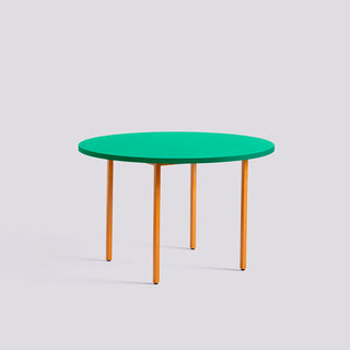 Two-Colour Table-Tafels-HAY APS-Ø120 x 74 cm-Green Mint-Ochre-Buro International