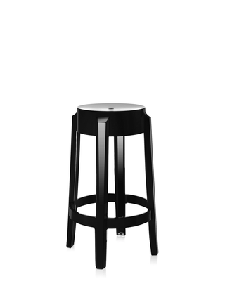 Charles Ghost Stool-Barstoelen-KARTELL S.P.A.-65 cm-Glossy Black-Buro International