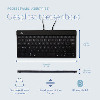 R-Go Split Break Toetsenbord-Toetsenborden-R-GO TOOLS-wit-Wireless-Buro International