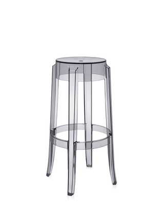 Charles Ghost Stool-Barstoelen-KARTELL S.P.A.-75 cm-Smoke Grey-Buro International