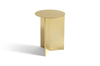 Slit Table-Bijzettafels-HAY APS-Brass polished-Round High-Buro International