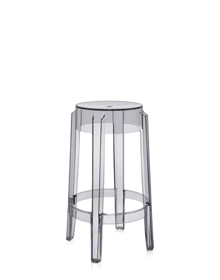 Charles Ghost Stool-Barstoelen-KARTELL S.P.A.-65 cm-Smoke Grey-Buro International