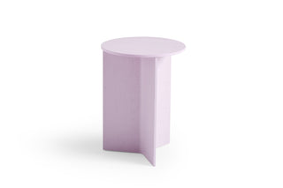 Slit Table Wood-Bijzettafels-HAY APS-Pink water based lacquered oak-Round High-Buro International