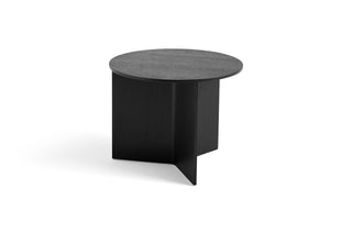 Slit Table Wood-Bijzettafels-HAY APS-Black water based lacquered oak-Round-Buro International