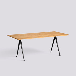 Pyramid Table 01/02-Tafels-HAY APS-H74 x L250 x B85 cm-Clear Solid Oak-Black-Buro International