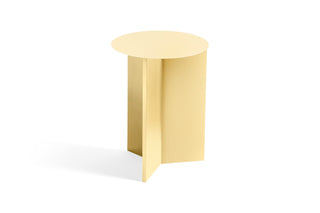 Slit Table-Bijzettafels-HAY APS-Light yellow powder coated-Round High-Buro International