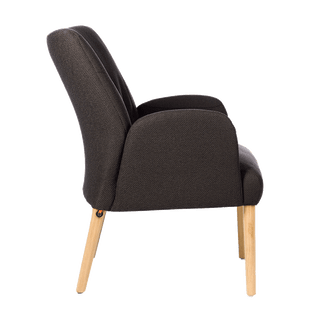 Fauteuil Mobitec Enora C0112 en tissu anthracite, vue de profil