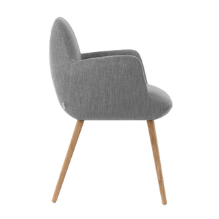 Mobitec Mood 101 M0112 armchair in grey fabric, side view