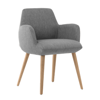 Mobitec Mood 101 M0112 armchair in grey fabric, front three-quarter view
