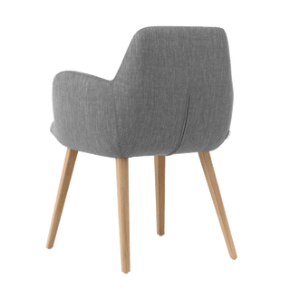 Mobitec Mood 101 M0112 armchair in grey fabric, rear three-quarter view