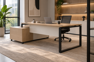 Prestige executive desk with left-hand return