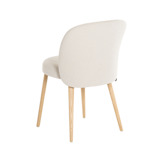 Chaise Mobitec Neo C0150 en bouclette écrue, vue de trois quarts arrière gauche