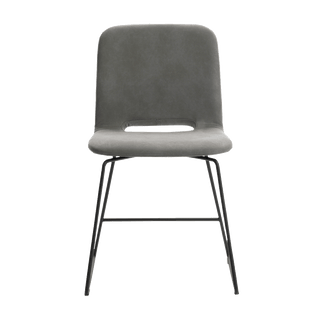 Mobitec Pamp C1010 chair in grey fabric with handle cut-out, front view