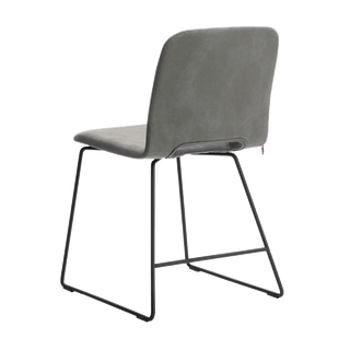 Mobitec Pamp C1010 chair in grey fabric, rear three-quarter view