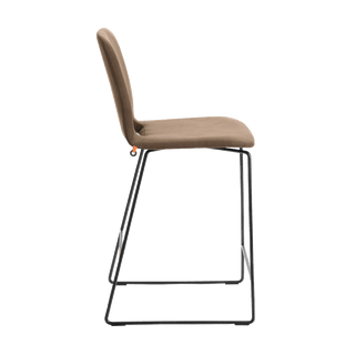 Tabouret de bar Mobitec Pamp C1510 en tissu brun, vue de profil