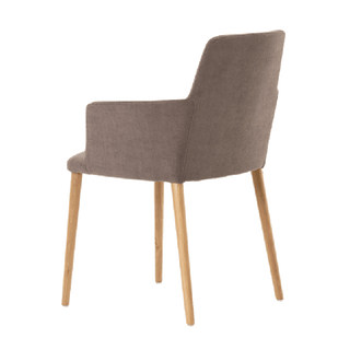 Mobitec Rob C0212 armchair in taupe fabric, rear three-quarter view