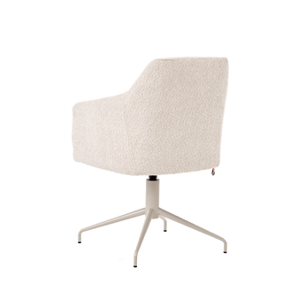 Chaise pivotante Mobitec Saga C0812 en tissu écru, vue de trois quarts arrière