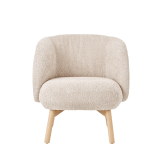 Mobitec Thalia R0118 armchair in ecru bouclé, front view