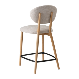 Mobitec Toro C0910 bar stool in light grey fabric, rear three-quarter view