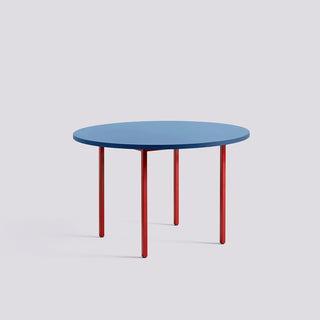 Two-Colour Table-Tafels-HAY APS-Ø120 x 74 cm-Blue-Maroon Red-Buro International