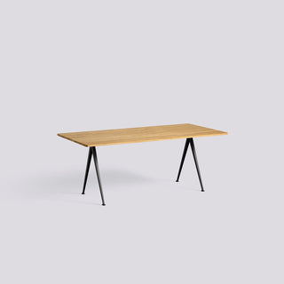 Pyramid Table 01/02-Tafels-HAY APS-H74 x L190 x B85 cm-Clear Solid Oak-Black-Buro International