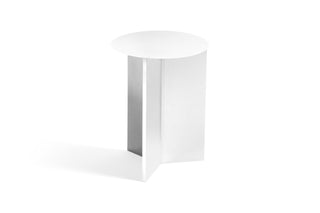 Slit Table-Bijzettafels-HAY APS-White powder coated-Round High-Buro International