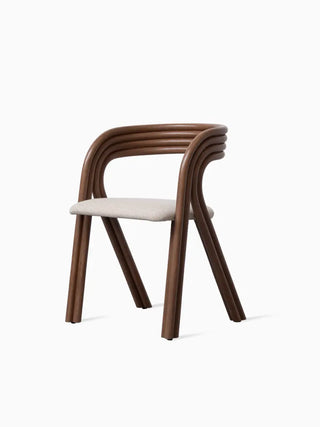 Vincent Sheppard Arc Dining Chair in tobacco stained rattan, front three-quarter view