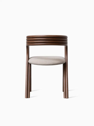 Vincent Sheppard Arc Dining Chair in tobacco stained rattan, back view