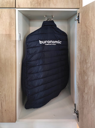 Buronomic Locker Eko cloakroom locker opened with a jacket on a hanger