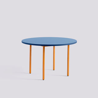 Two-Colour Table-Tafels-HAY APS-Ø120 x 74 cm-Blue-Ochre-Buro International