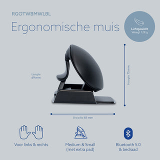 R-Go Twister Ambidexter Ergonomische Muis-Multimedia Accessoires-R-GO TOOLS-Buro International