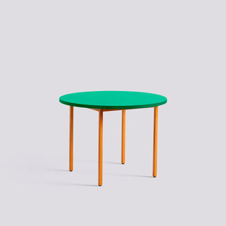 Two-Colour Table-Tafels-HAY APS-Ø105 x 74 cm-Green Mint-Ochre-Buro International