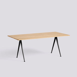 Pyramid Table 01/02-Tafels-HAY APS-H74 x L250 x B85 cm-Matt Solid Oak-Black-Buro International