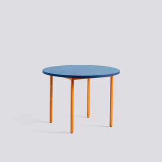 Two-Colour Table-Tafels-HAY APS-Ø105 x 74 cm-Blue-Ochre-Buro International