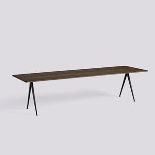 Pyramid Table 01/02-Tafels-HAY APS-H74 x L300 x B85 cm-Smoked Solid Oak-Black-Buro International