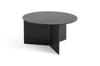 Slit Table Wood-Bijzettafels-HAY APS-Black water based lacquered oak-Round XL-Buro International