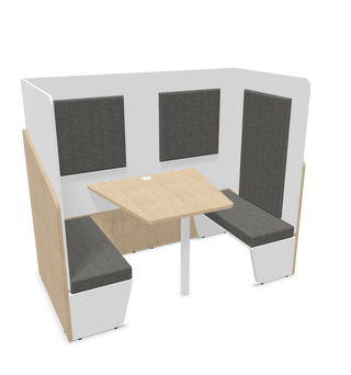 Configuration view of the Buronomic Calme workstation pod for two people