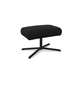 Repose-pieds Mobitec Enora C0810 en tissu noir sur piètement étoile noir, vue de configuration