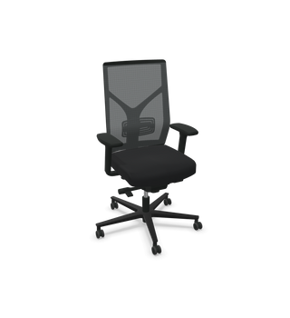 Rovo R16 3030 S5 office chair with black mesh back and Bondai seat, front view