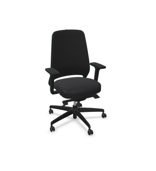 Rovo R22 6040 S4 office chair in black with netweave back, front three-quarter view